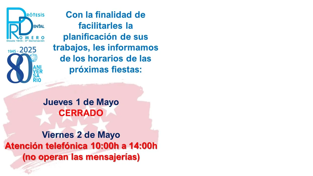 Horarios Vacaciones Mayo 2025 | ANGEL LUIS ROMERO DE MIGUEL